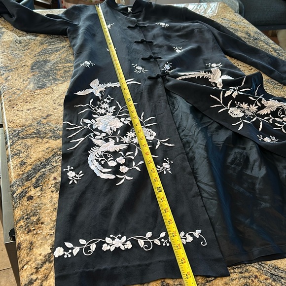 Sue Wong silk embroidered Cheongsam kimono duster/pants set - Picture 14 of 14